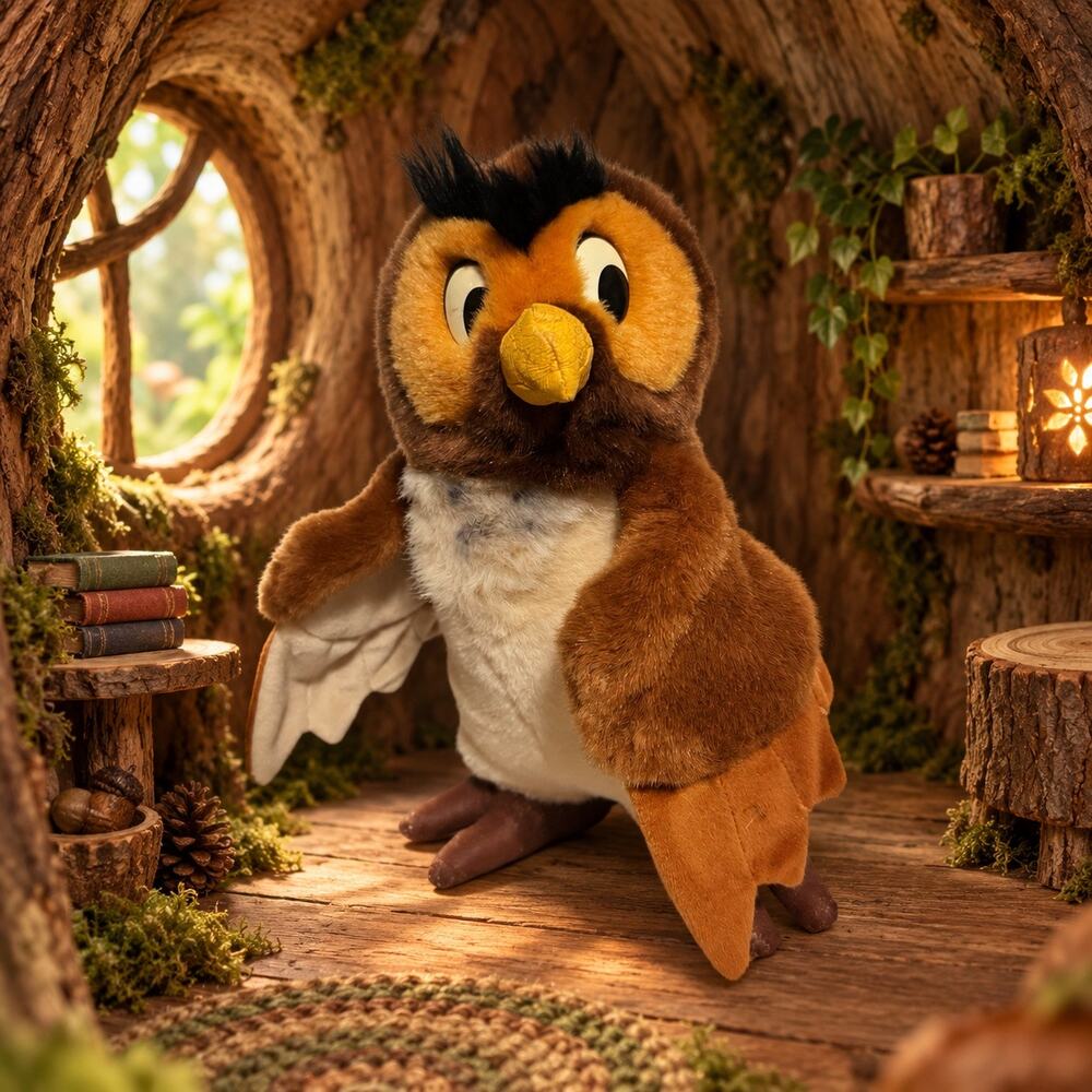 Vintage 1990s Walt Disney World Winnie the Pooh Owl Plush 10” Stuffed Toy